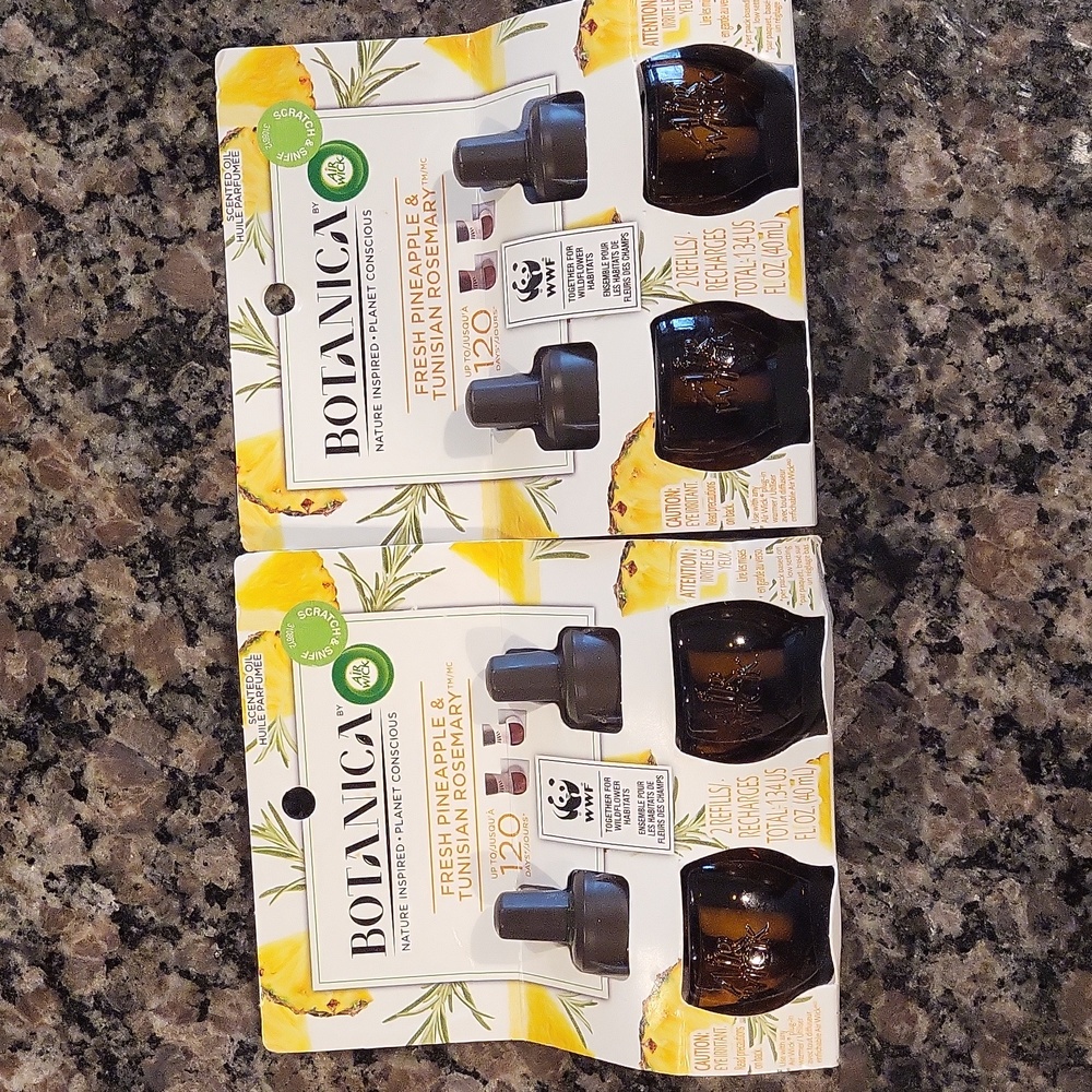 Botanica Fresh Pineapple & Tunisian Rosemary scented oil lot of 2 each has 2 oil